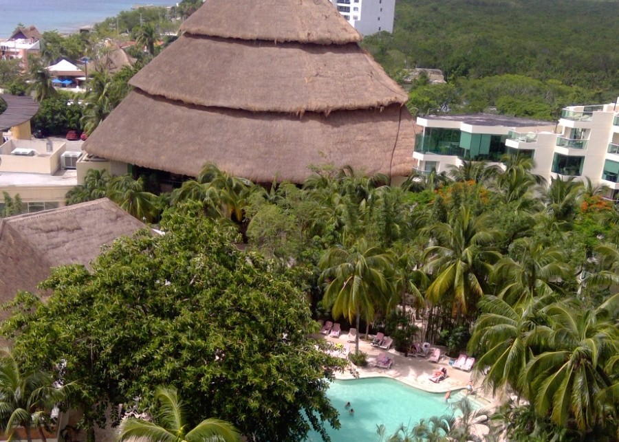Clientes felices en la playa